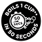 Boils 1 Cup in 50 Seconds