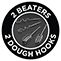 2 Beaters - 2 Dough Hooks