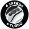 4 speeds + turbo