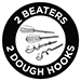2 Beaters & 2 Dough Hooks