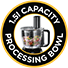 1.5L Capacity Processing Bowl