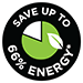 Save Up to 66% Energy**