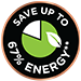 Save up to 67% energy**