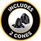 Includes 2 Cones