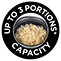 Up to 3 Portions* Capacity