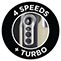4 Speeds + Turbo